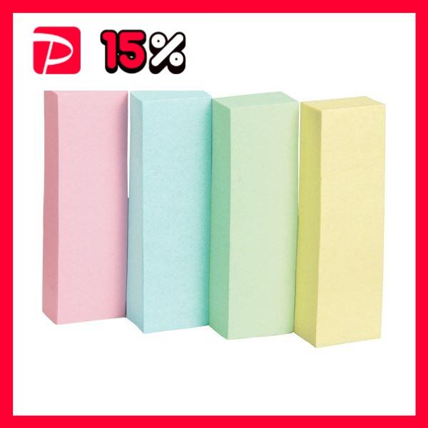 まとめ）TANOSEE ふせん 50×15mm 4色混色 1パック(20冊)〔×3セット