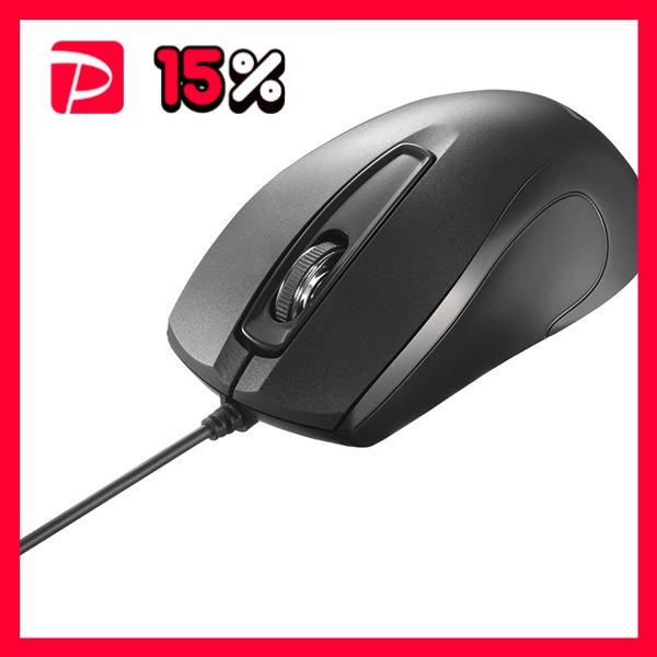 バッファロー 3ボタン 有線 BlueLED 高耐久 法人向け マウス ブラック BSMBU2BKZ
