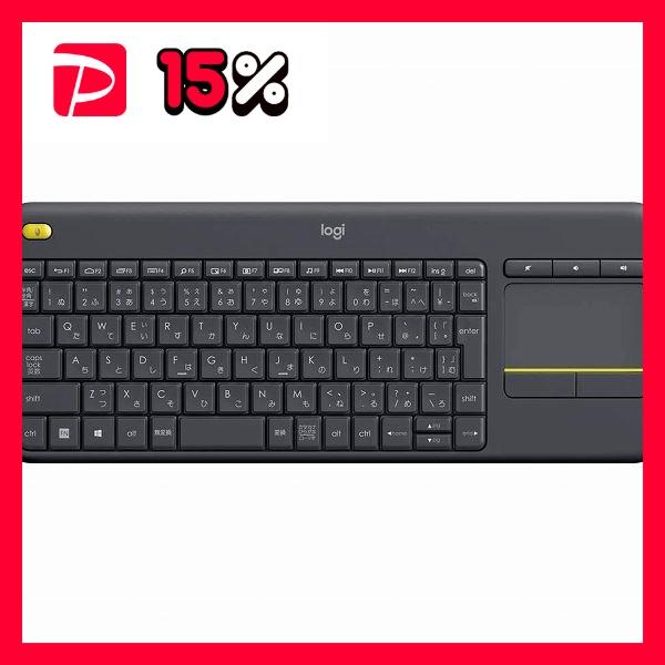 ロジクール ワイヤレスタッチキーボード K400 PLUS ブラック K400pBK