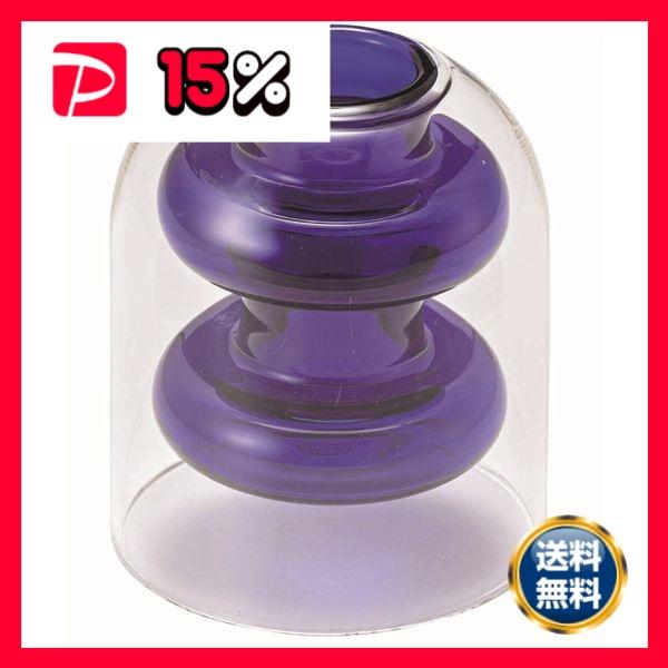 ガラスベース 花瓶 約幅8×奥行8×高さ9cm ブルー フラワーベース 花器 リビング インテリア雑貨 インテリア用品 完成品