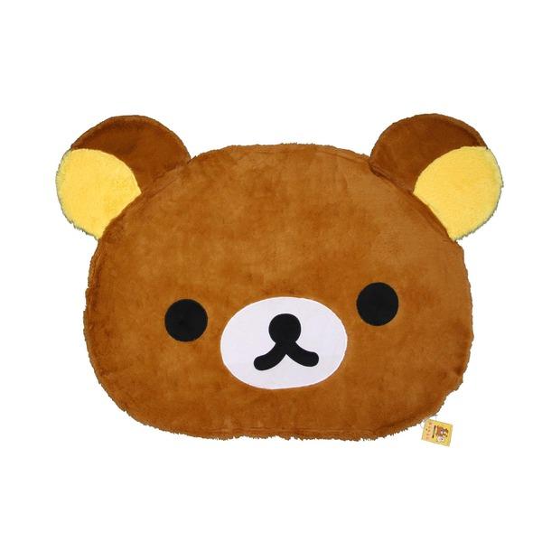 リラックマ　ビッグダイカットラグ　フェイス型　マット リラックマ NEW BASIC RILAKKUMA ビッグダイカットラグ