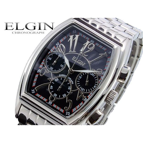 エルジン ELGIN クロノグラフ 腕時計 FK1215S-B 文字盤ブラック