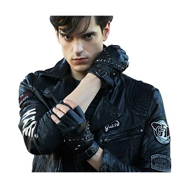 Fioretto手袋 ゆびなし メンズ レザー グローブ 指ぬき 指切り フィンガーレス ドライビンググローブ 夏 男性用 革 手袋 バイク Archangelbrow Com