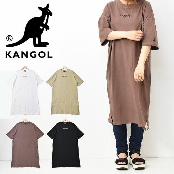 Kangol カンゴール ロゴ刺繍 ワンピース ミドル丈 ｔシャツ 半袖 ミディアム丈 ドレス ロゴワンピース レディース Yw030n Rex One 通販 Yahoo ショッピング