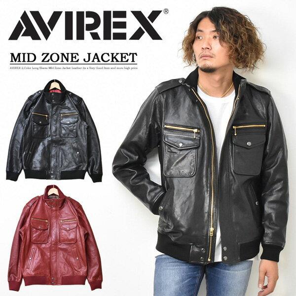 Avirex アビレックス ミッドゾーン ジャケット レザージャケット 革ジャン メンズ フライトジャケット Rex One 通販 Yahoo ショッピング