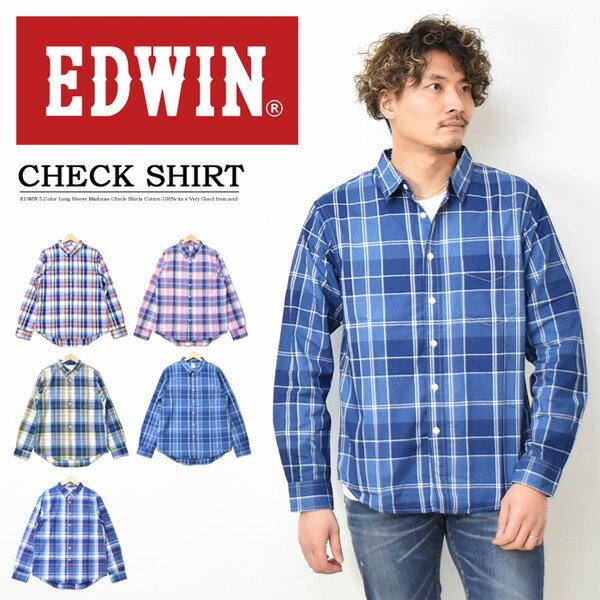 Edwin エドウィン 長袖 マドラスチェックシャツ メンズ 長袖シャツ チェックシャツ Et2125 Rex One 通販 Yahoo ショッピング