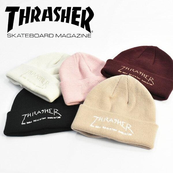 THRASHER（スラッシャー） ゴンズアートロゴ ダブルビーニー ニット