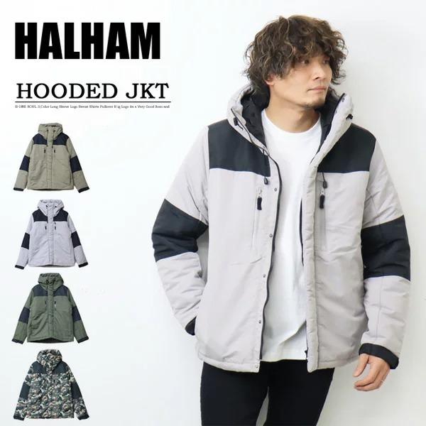Y2K ボリュームネック リブ切替 ジップ アウター ジャケット HALHAM（ハルハム） 切り替え ボリュームネック 中綿ジャケット