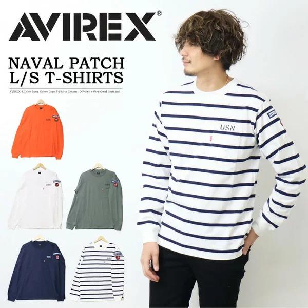AVIREX アヴィレックス ネイバル パッチ ロングスリーブ Tシャツ AVIREX アヴィレックス ネイバル パッチ ロングスリーブ Tシャツ