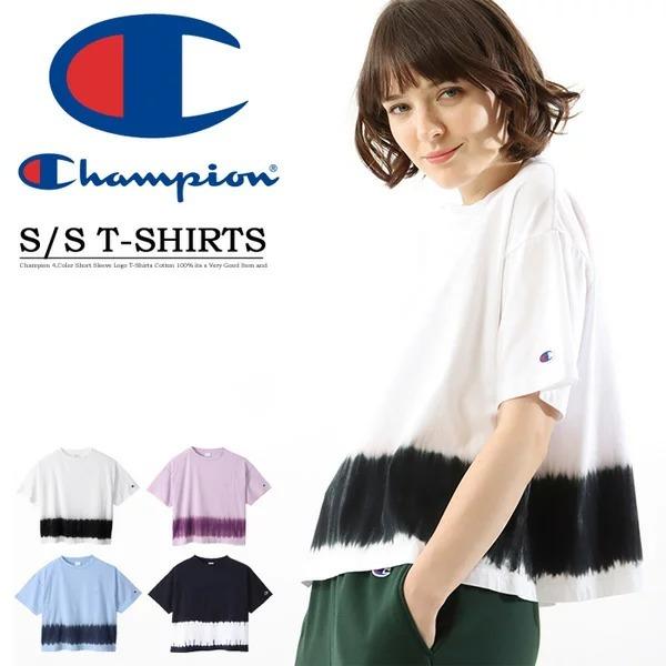 SALE セール Champion チャンピオン レディース ロゴプリント タイダイ 半袖 Tシャツ ゆったり ウィメンズ 半袖Ｔシャツ CW-V314