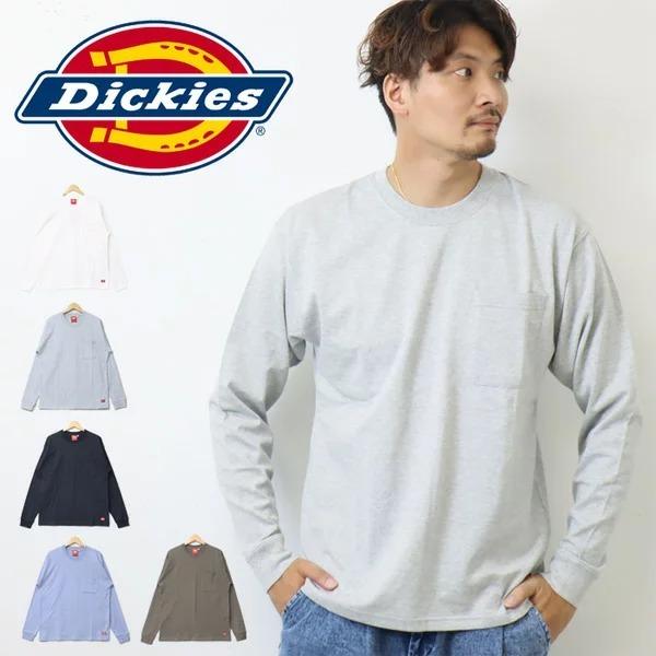 【Dickies】長袖 ポケット Tシャツ ホワイト / 送料無料 Dickies 無地ポケット長袖Tシャツ メンズ