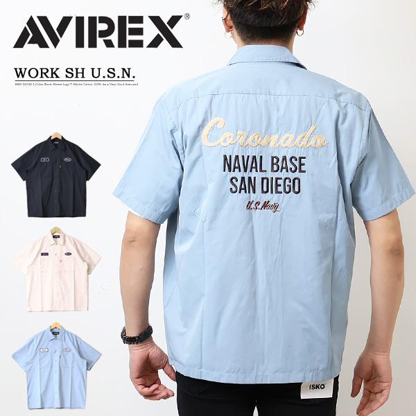 AVIREX アヴィレックス ワークシャツ U.S.N. 半袖シャツ メンズ 