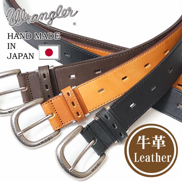 Wrangler（ラングラー） 一列パンチング レザーベルト 日本製 本革