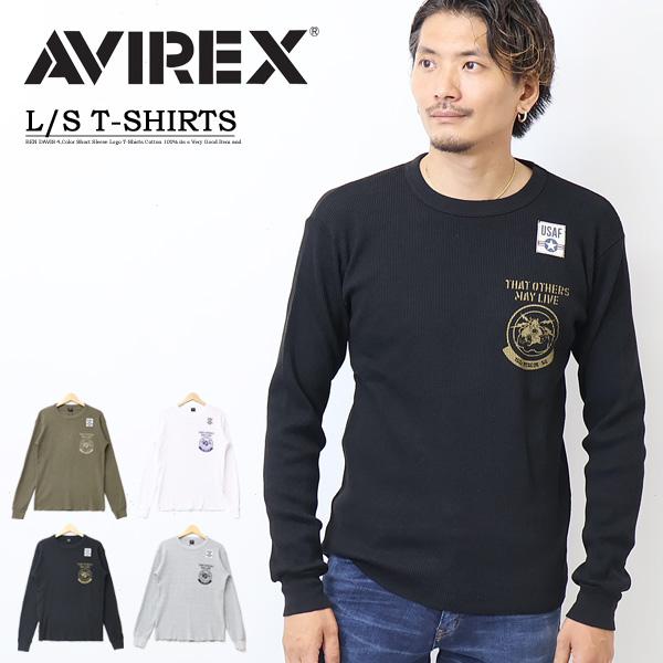 AVIREX アヴィレックス ワッフル プリント 長袖Tシャツ N.Y AVIREX アヴィレックス ワッフル プリント 長袖Tシャツ N.Y