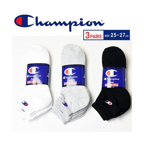 Champion（チャンピオン） 3P ショートソックス Cロゴ 25〜27cm 靴下 3