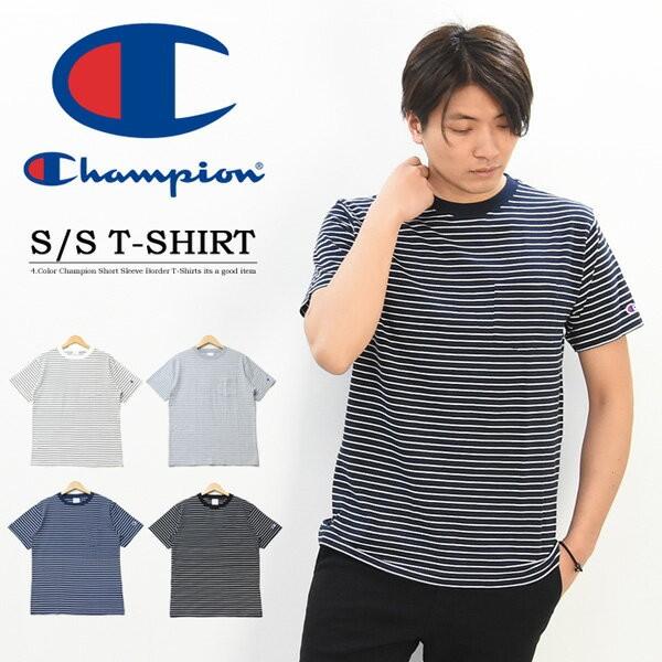 Sale セール Champion チャンピオン ボーダー 胸ポケット 半袖tシャツ メンズ レディース ユニセックス ボーダーｔシャツ ポケt C3 P304 53128 Rex One 通販 Yahoo ショッピング