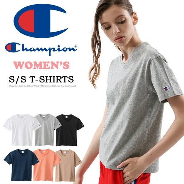 Champion チャンピオン レディース Basic Vネック 半袖tシャツ ワンポイント 綿100 無地 ウィメンズ ブイネック 定番 Cw M323 Rex One 通販 Yahoo ショッピング