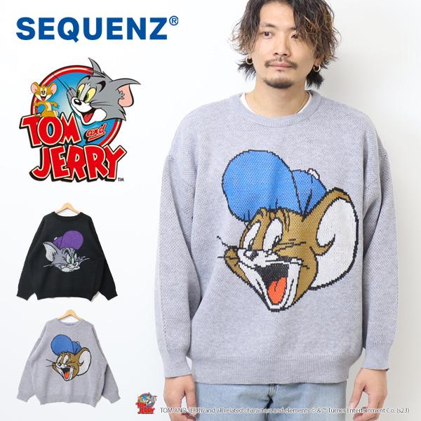 SEQUENZ トムとジェリー ビッグフェイス ジャガード セーター SEQUENZ トムとジェリー ビッグフェイス ジャガード セーター