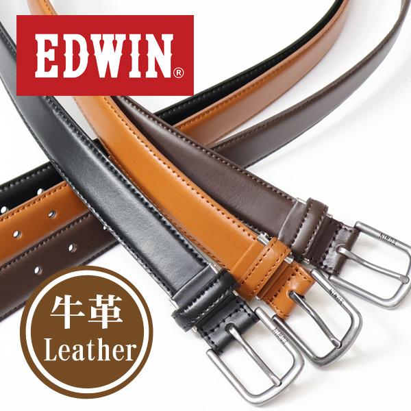 EDWIN（エドウィン） フェザーベルト レザーベルト メンズ 本革 牛革