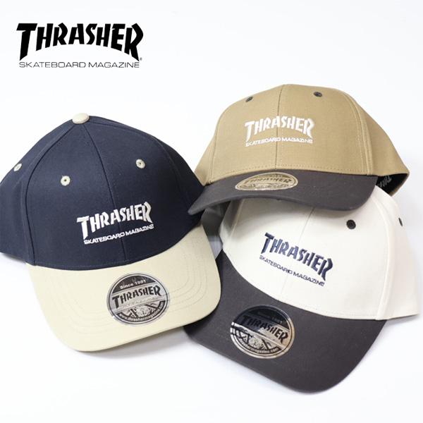 THRASHER（スラッシャー） ロゴ刺繍 2トーン ベースボールキャップ