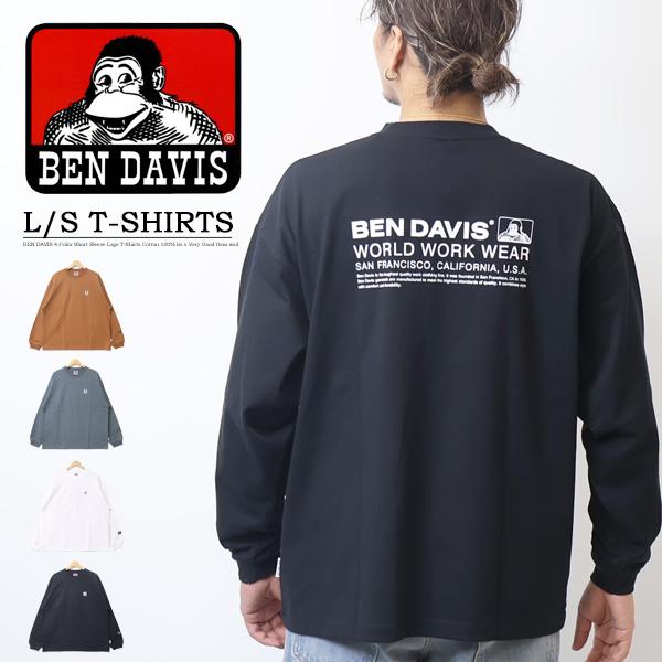 BEN DAVIS（ベンデイビス） ワンポイント バックプリント 長袖Tシャツ