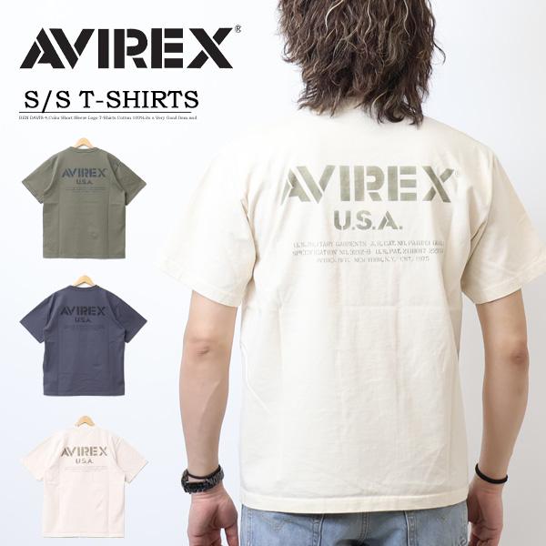 AVIREX アヴィレックス ミリタリー ステンシルプリント 半袖Tシャツ 
