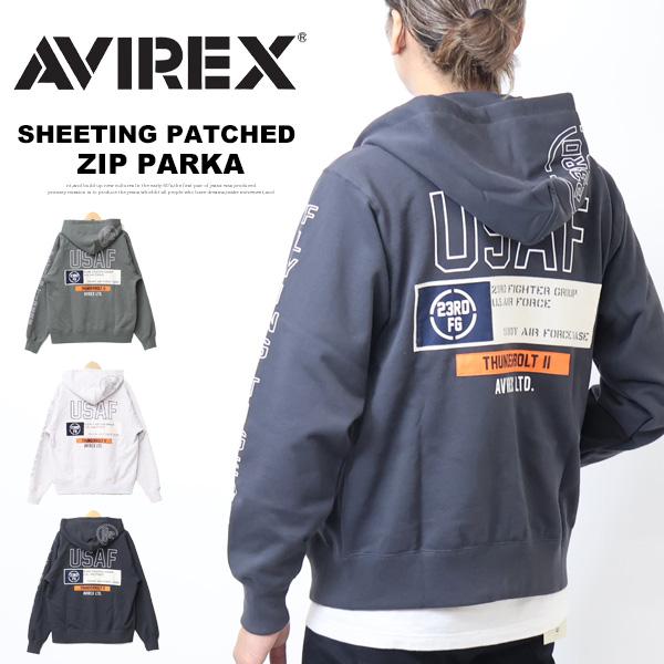 AVIREX アヴィレックス シーチングパッチド スウェットジップ AVIREX アヴィレックス シーチングパッチド スウェットジップ