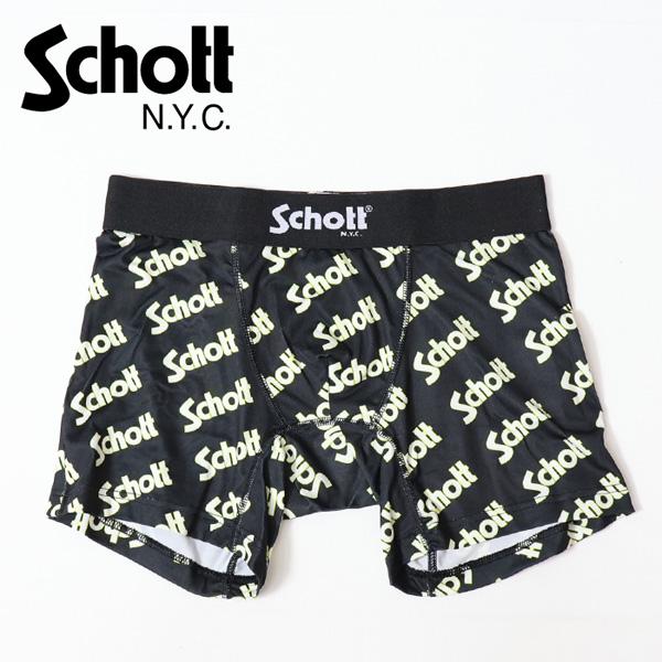Schott N.Y.C ショット ボクサーパンツ 総柄ロゴ アンダーウェア