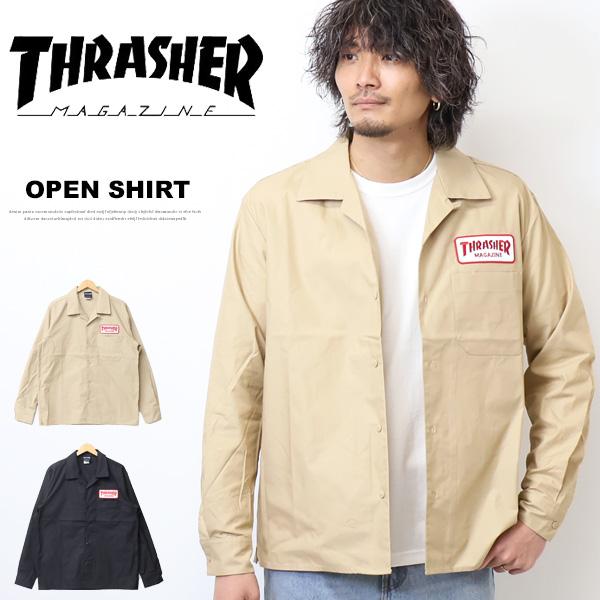 THRASHER（スラッシャー） ワッペン オープン ワークシャツ 長袖シャツ