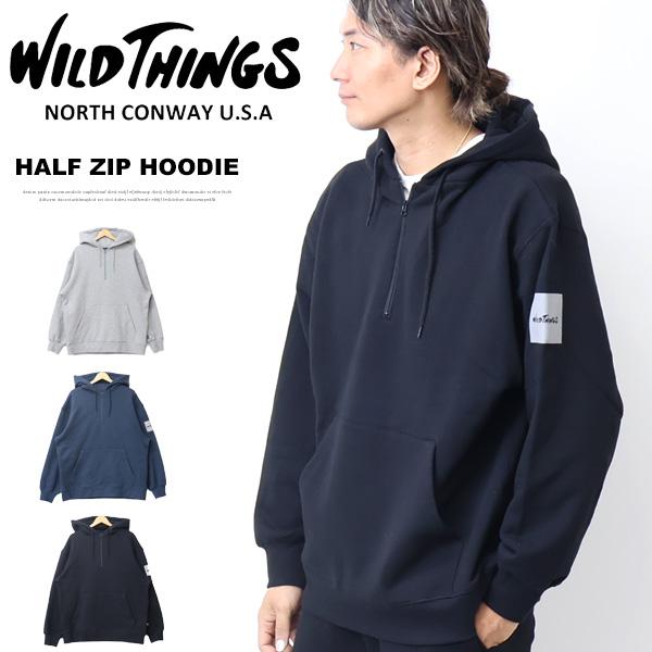 WILD THINGS ワイルドシングス ハーフジップ スウェットパーカー WILD THINGS ワイルドシングス ハーフジップ スウェットパーカー