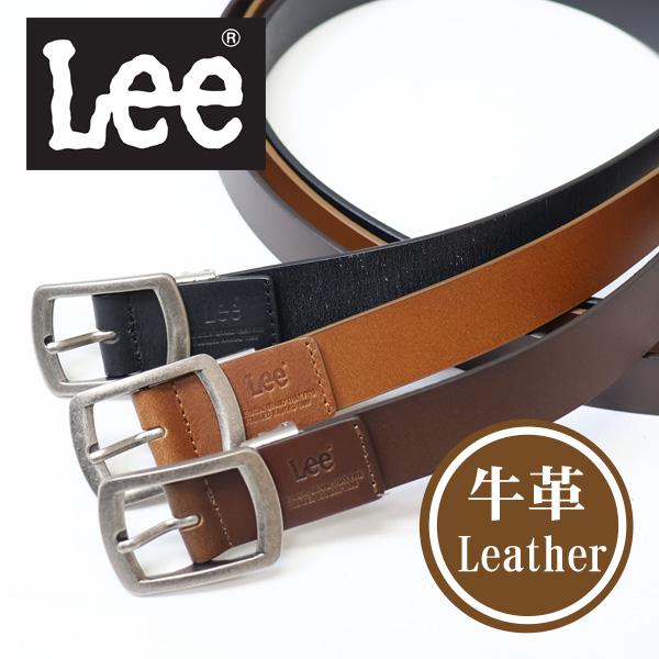 Lee リー ナロー レザーベルト 牛革 本革 メンズ カット可