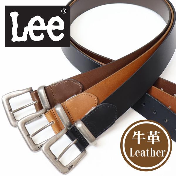 Lee（リー） メタルループ レザーベルト 牛革 本革 メンズ カット可