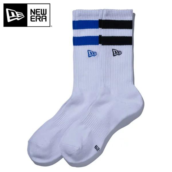 NEW ERA（ニューエラ） 2P ソックス ロゴ ライン ロング 靴下 25〜27cm