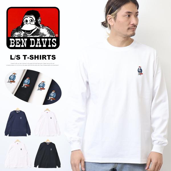 BEN DAVIS（ベンデイビス） ミニゴリラ刺繍 長袖Tシャツ ロンT 長T