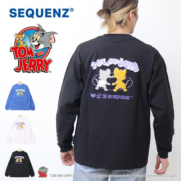 SEQUENZ トムとジェリー ジェリー＆タフィ 長袖Tシャツ ビッグT ロンT