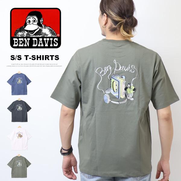 BEN DAVIS（ベンデイビス） 刺繍 半袖Tシャツ カセットプレーヤー