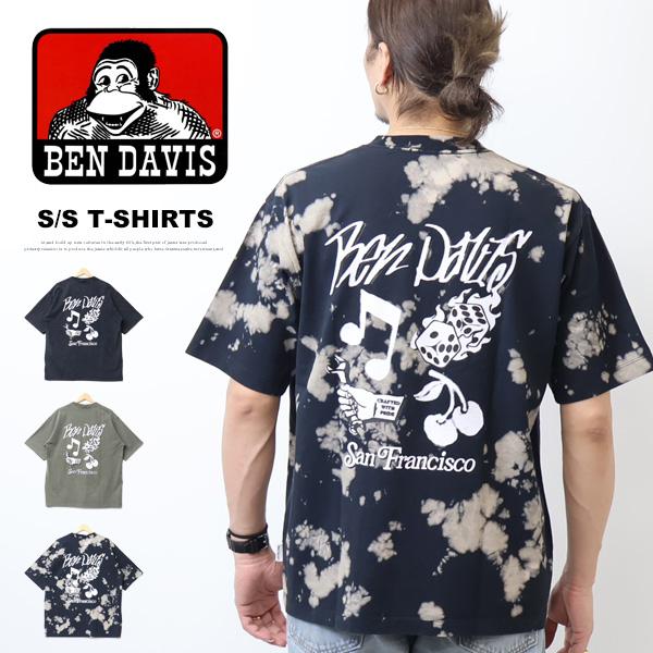 BEN DAVIS（ベンデイビス） パウダーブリーチ加工 プリント 半袖T