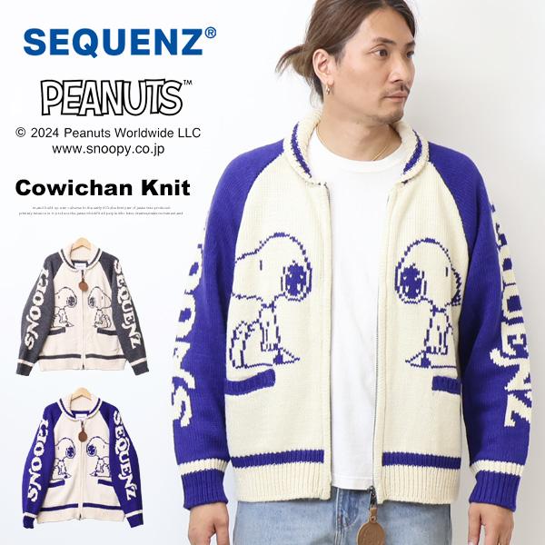 【新品】スヌーピー PEANUTS × SEQUENZ カウチンセーター SEQUENZ スヌーピー カウチンニット セーター アウター メンズ
