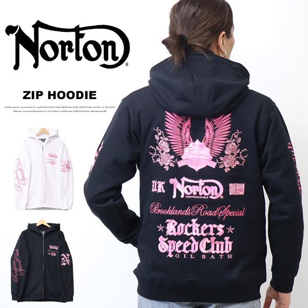 ノートン（NORTON） MAXピンクメタル スウェットジップパーカー 裏毛