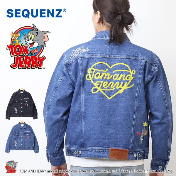 SEQUENZ トムとジェリー 刺繍 デニムジャケット Gジャン ジージャン