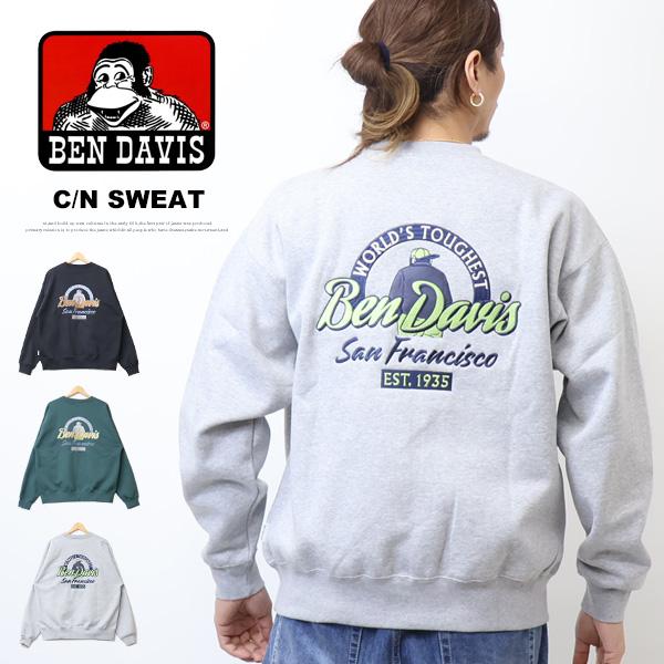 BEN DAVIS ベンデイビス SCRIPT刺繍 クルーネックスウェット 裏起毛 トレーナー メンズ ビッグシルエット ゴリラ ベンデビ 送料無料 26380008