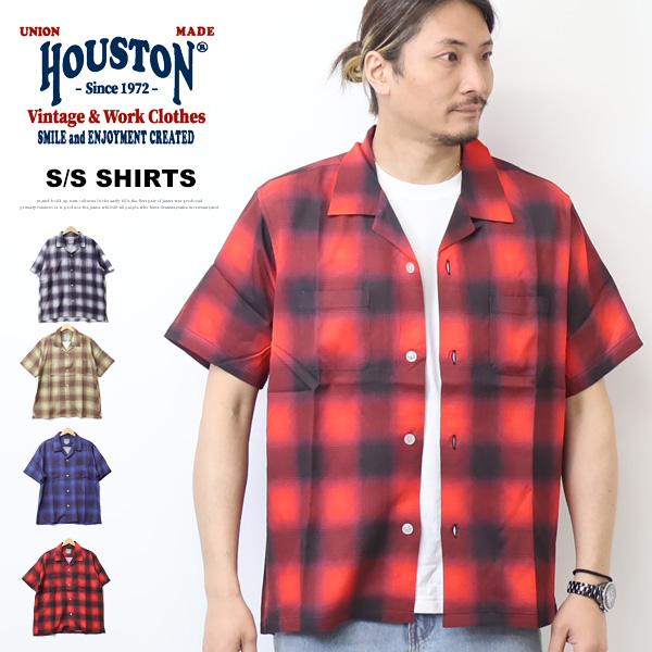 YONEX 半袖シャツ グレー/レッド チェック柄 HOUSTON（ヒューストン） オンブレーチェック 半袖シャツ チェック