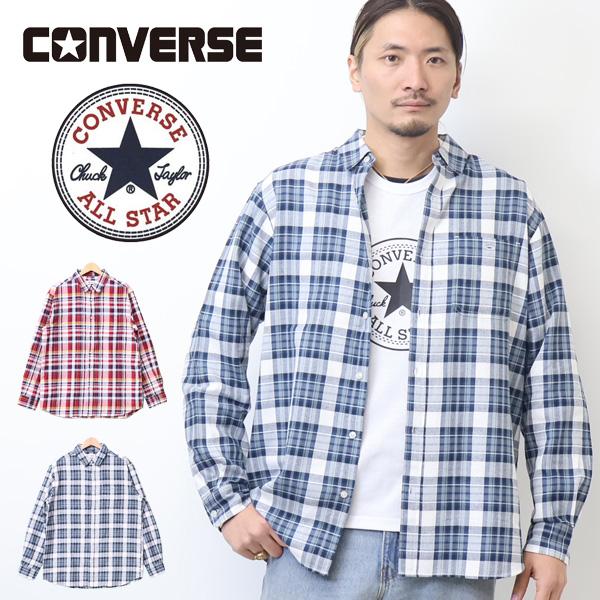 CONVERSE（コンバース） アンサンブル チェックシャツ 半袖Tシャツ