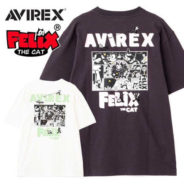 人気【AVIREX × FELIX/アヴィレックス ×フィリックス】Tシャツ AVIREX×FELIX》EMBROIDERY LOGO T-SHIRT/刺繍ロゴ 半袖Tシャツ