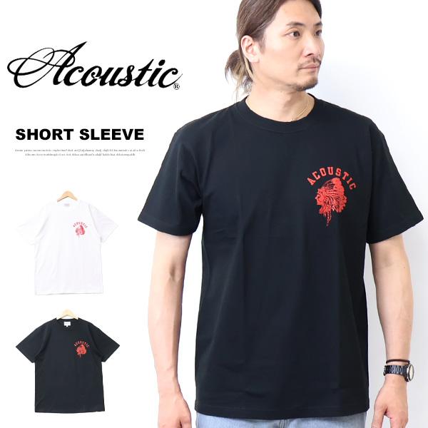 Acoustic（アコースティック） プリント 半袖Tシャツ インディアン 半T