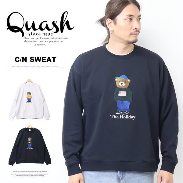 Quash（クアッシュ） クマ刺繍 スウェットシャツ 裏毛 トレーナー