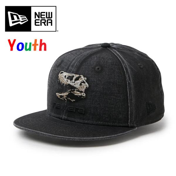 NEW ERA ニューエラ キッズサイズ Youth 9FIFTY Dinosaur ヘッド キャップ 帽子 ジュニア 950 子供用 ユース 15124968 ウォッシュドブラック