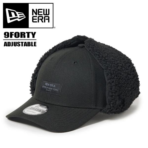 NEW ERA ニューエラ 9FORTY キャップ Dog Ear ドッグイヤー Black Patch 耳当て イヤーフラップ 防寒 暖かい 帽子 940 メンズ 15137032 ブラック