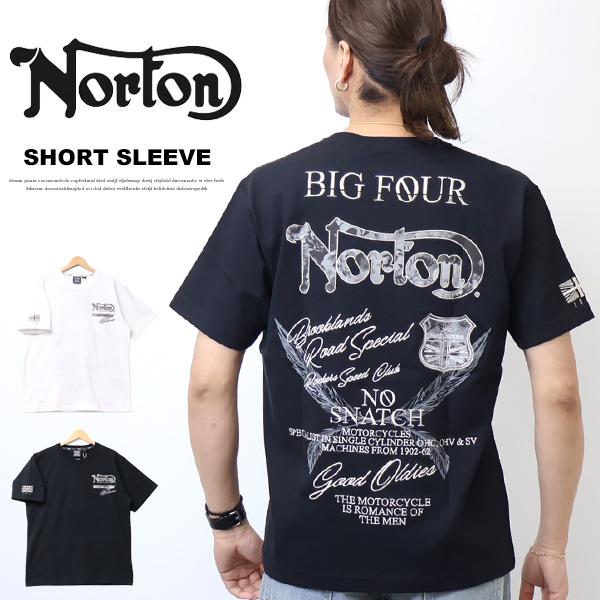 ノートン（NORTON） ワントーンボタニカル叩きつけ Tシャツ メンズ