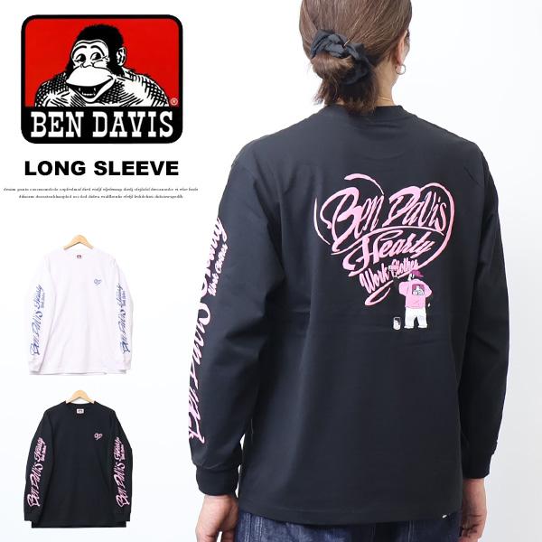BEN DAVIS ベンデイビス HEART LETTER 長袖Tシャツ ビッグシルエット ハート ロンT 長T メンズ ゴリラ ベンデビ 26780034